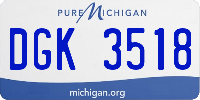 MI license plate DGK3518