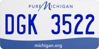 MI license plate DGK3522