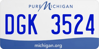 MI license plate DGK3524