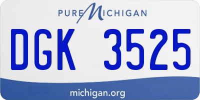 MI license plate DGK3525