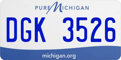 MI license plate DGK3526