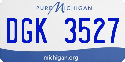 MI license plate DGK3527