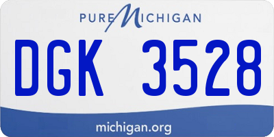 MI license plate DGK3528