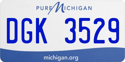 MI license plate DGK3529