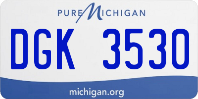 MI license plate DGK3530
