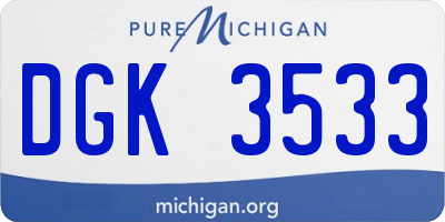 MI license plate DGK3533