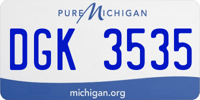 MI license plate DGK3535