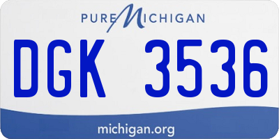MI license plate DGK3536