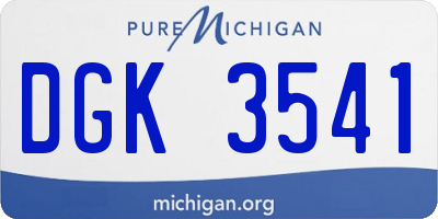 MI license plate DGK3541