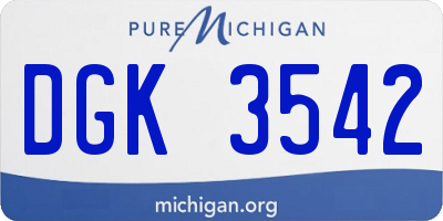 MI license plate DGK3542