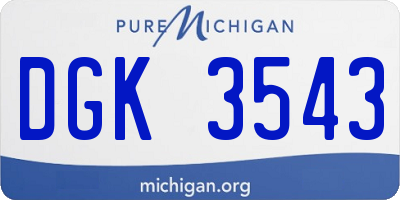 MI license plate DGK3543
