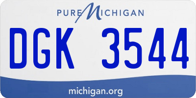 MI license plate DGK3544
