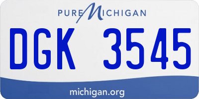 MI license plate DGK3545