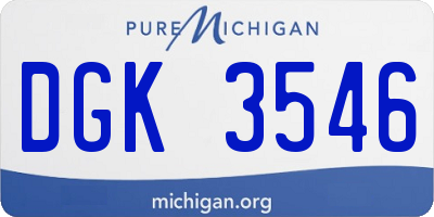 MI license plate DGK3546