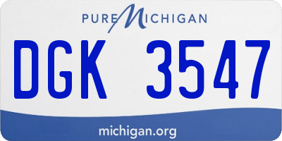 MI license plate DGK3547