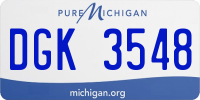 MI license plate DGK3548
