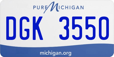 MI license plate DGK3550