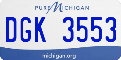 MI license plate DGK3553