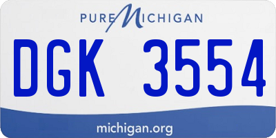 MI license plate DGK3554
