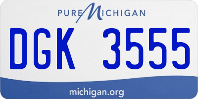 MI license plate DGK3555