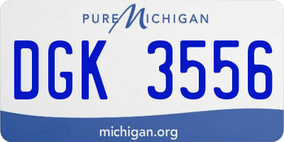 MI license plate DGK3556