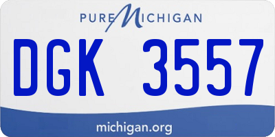 MI license plate DGK3557