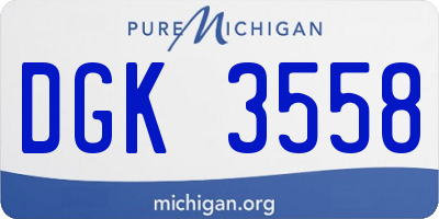 MI license plate DGK3558