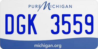 MI license plate DGK3559