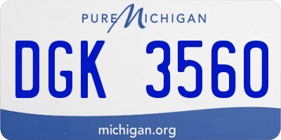 MI license plate DGK3560