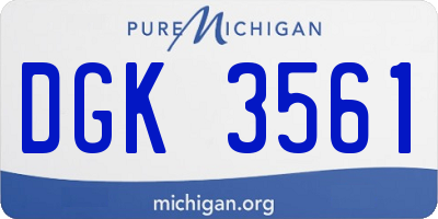 MI license plate DGK3561