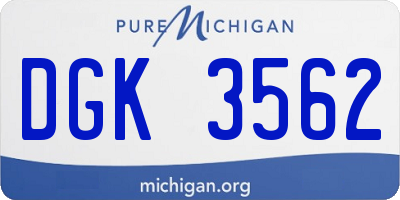 MI license plate DGK3562