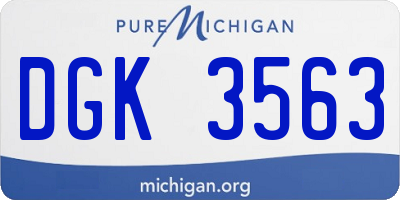 MI license plate DGK3563