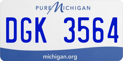 MI license plate DGK3564