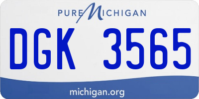 MI license plate DGK3565