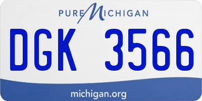 MI license plate DGK3566