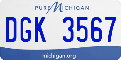 MI license plate DGK3567