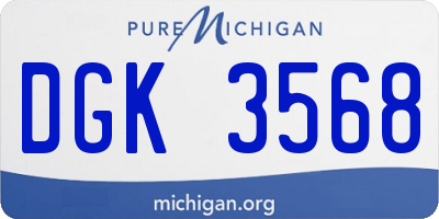 MI license plate DGK3568