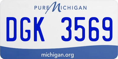 MI license plate DGK3569