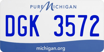 MI license plate DGK3572