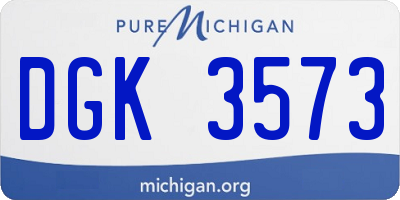 MI license plate DGK3573