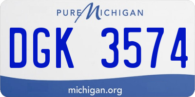 MI license plate DGK3574