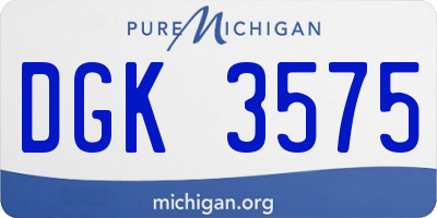 MI license plate DGK3575