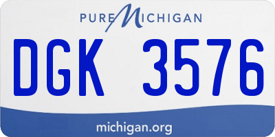 MI license plate DGK3576