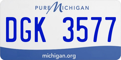 MI license plate DGK3577