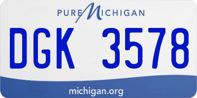 MI license plate DGK3578