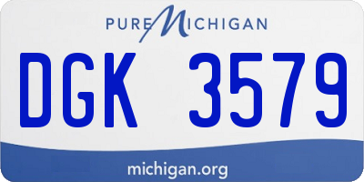 MI license plate DGK3579