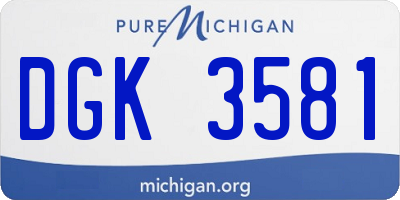 MI license plate DGK3581