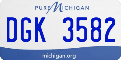 MI license plate DGK3582