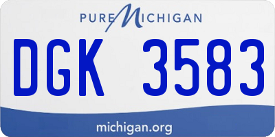 MI license plate DGK3583