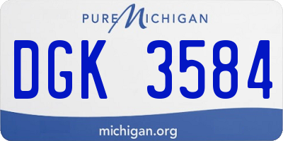 MI license plate DGK3584